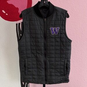 Colosseum Men’s University of Washington Charcoal Puffer Vest Size Medium